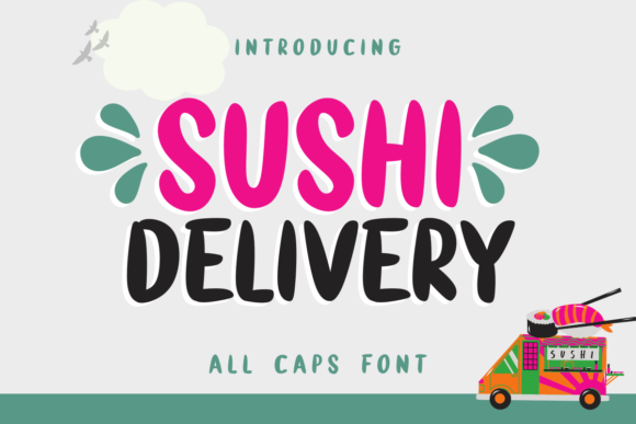 Sushi Delivery Font for Small Business Branding